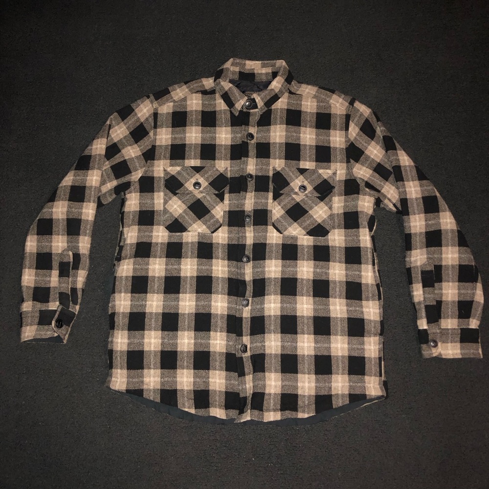 Pendleton Black and Tan Checkered Shirt Jacket